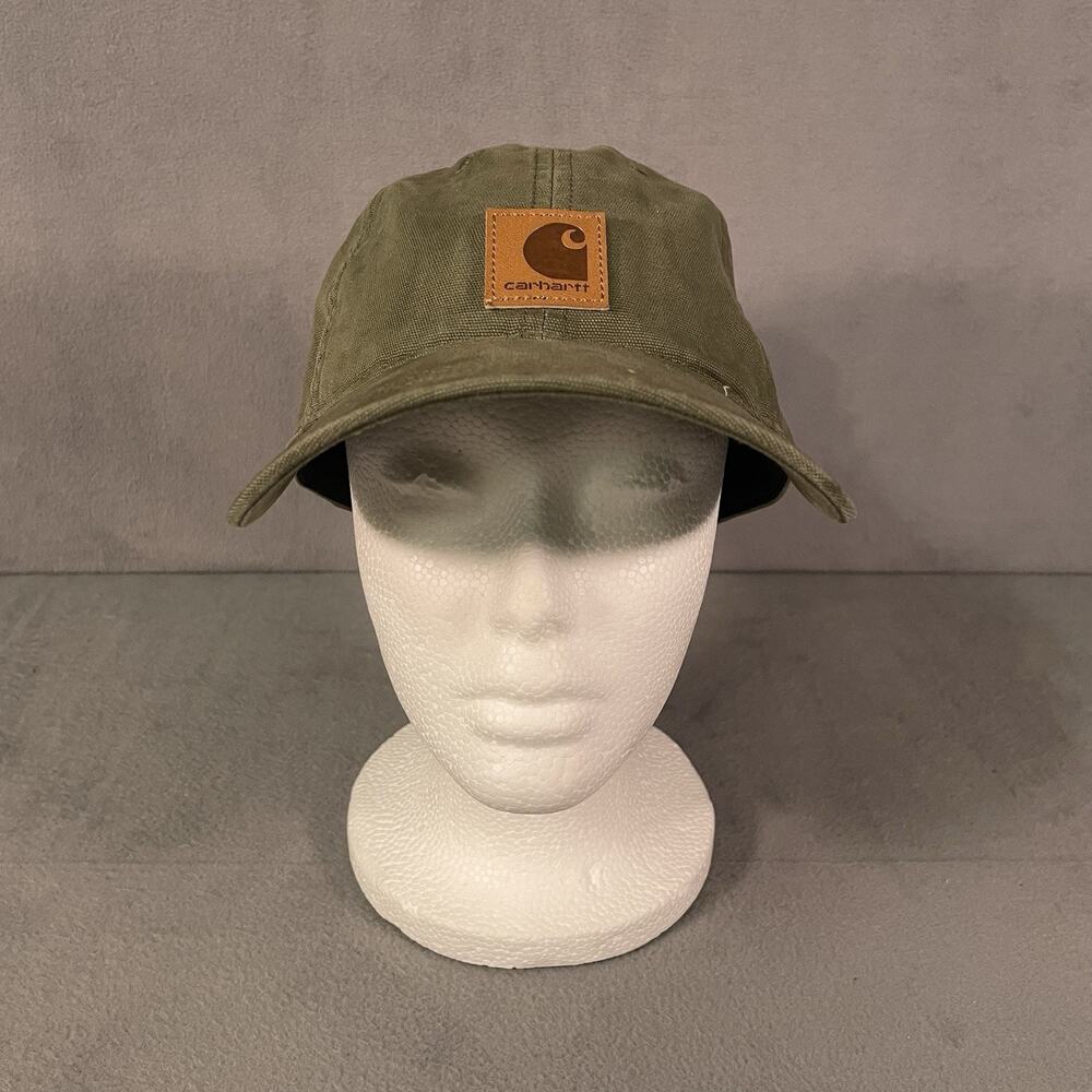 Carhartt Force Canvas Cap Olive Green One Size Adjustable Wicks Sweat AH0289